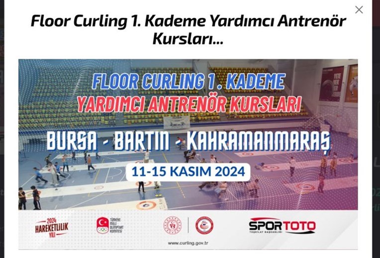 TÜRKİYE CURLING FEDERASYONU FLOOR CURLING 1.KADEME TEMEL ANTRENÖR KURSU 